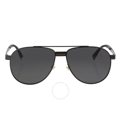 Versace Grey Pilot Unisex Sunglasses VE2209 .